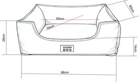 Golden Dog Pelech Golden Dog Saba L – 96 x 80 x 28 cm, grafitový