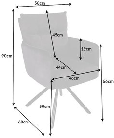 Stolička Big George antracitová otočná lakťová opierka