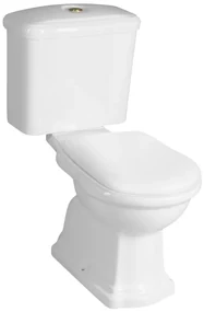 Kerasan Kerasan, RETRO WC kombi, zadný odpad, biela-bronz, WCSET12-RETRO-ZO