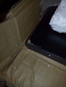 AKCE Čierny jedálenský stôl RAMOD 100x60 cm, mramorový dekor II. akosť