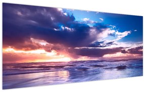 Obraz - Západ slnka pri mori (120x50 cm)