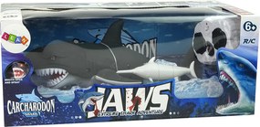 LEAN Toys Infračervený diaľkovo ovládaný čierny žralok pohybuje chvostom vody