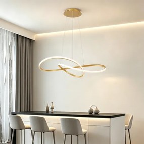 Brilagi - stmievateľný LED luster na lanku INFINITY LED/80W/230V 80x80 cm zlatý + diaľkové ovládanie