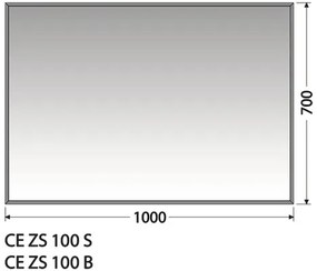 Zrkadlo do kúpeľne Intedoor Centino čierne 100x70 cm CE ZS 100 B