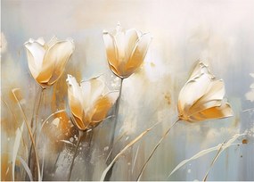 Obraz - Maľba tulipánov (70x50 cm)