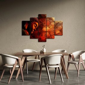 Obraz - Budha v červených tónoch (150x105 cm)