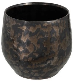 Dymovo-strieborný antik keramický kvetináč Smokey - Ø 14*12cm