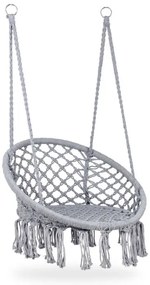 ModernHome Závesné hojdacie kreslo so strapcami - šedé, L-151 GREY