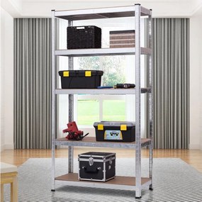 Regál 200x100x40 cm zinkovaný  5-policový, nosnosť 750 kg