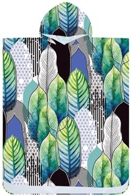 Plážové pončo FEATHER zeleno-modré 80x145 cm