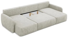 Krémová ženilková rozkladacia/s úložným priestorom rohová pohovka (do tvaru "U") Lilo – Makamii