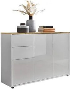 XXXLutz KOMODA, biela, biela s vysokým leskom, 105,5/73/33 cm MID.YOU - Komody - 001067000802