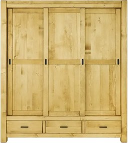 Moderná šatníková skriňa s 3 odsúvacími dvermi a 3 zásuvkami, 175x55x200 cm