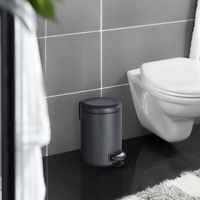 Wenko Pedálový odpadkový kôš Leman 3 l, čierna, 3 l