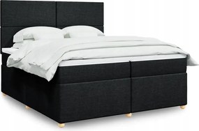 vidaXL Boxspring posteľ s matracom čierna 200x200 cm látka