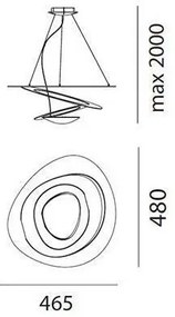 Artemide AR 1249010A - LED Stmievateľný luster na lanku PIRCE MICRO 1xLED/27W/230V