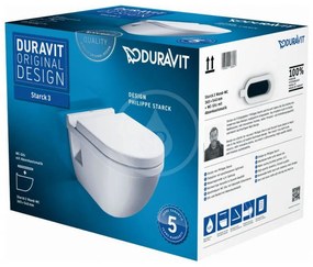 DURAVIT Starck 3 závesné WC, sedadlo SoftClose, biela, 42000900A1