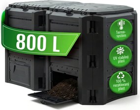 Záhradný kompostér COMPOGREEN, 800l, čierna Prosperplast
