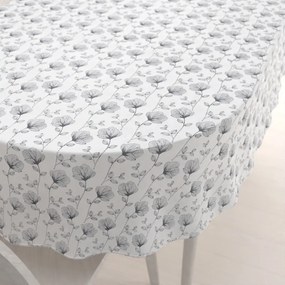Biante Bavlnený oválny obrus Sandra SA-264 Tmavo sivé poľné kvety 120x140 cm
