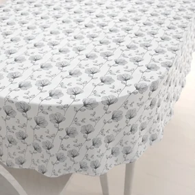 Biante Bavlnený oválny obrus Sandra SA-264 Tmavo sivé poľné kvety 130x220 cm