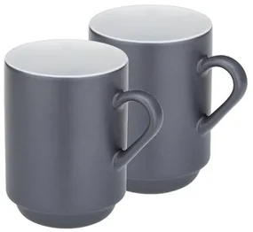 Kela Sada keramických hrnčekov MATTIA, 2 ks, sivá, 300 ml