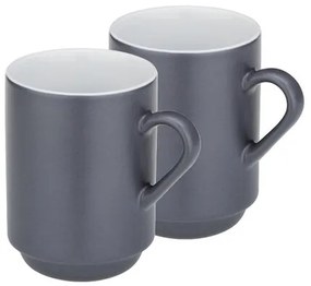 Kela Sada keramických hrnčekov MATTIA, 2 ks, sivá, 300 ml