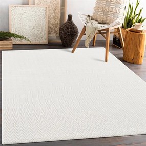 Dekorstudio Jednofarebný koberec FANCY 805 - smotanovo biely Rozmer koberca: 240x340cm