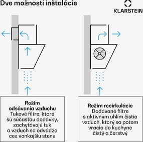 Klarstein Silver Lining komínová digestoř | odťah a recirkulácia | kvalitný dizajn | 557 m³/h | 90 cm