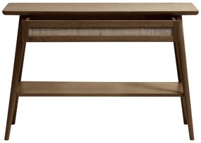 Hnedý konzolový stolík s doskou v dubovom dekore 40x110 cm Barrali – Unique Furniture
