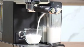 Pákový kávovar s napeňovačom mlieka BestBerg BBCF-2032 / 1350 W / 1,2 l / 20 bar / strieborná/čierna