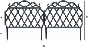 ARTPLAST BR02AN Ozdobný plot BORDURA GRECA 795 × 298 mm – sivá