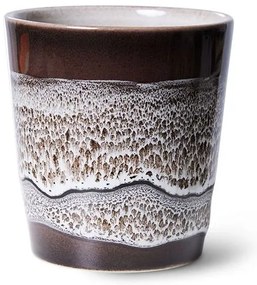 Hnedý retro hrnček na kávu Coffee 70s Rock on - Ø 7,5 * 8cm / 230 ml