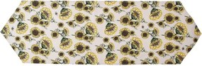 Béžový bavlnený behúň so slnečnicami Sunny Sunflowers - 50*160 cm