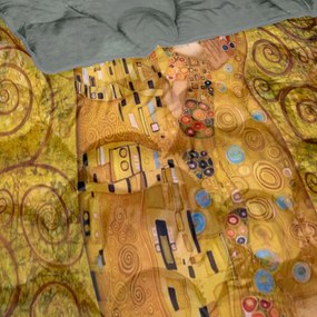 Áčko a.s. Ružomberok Prešívaná hrejivá deka Gustav Klimt - KISS Dark Grey