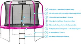 Marimex | Trampolína Marimex 305 cm ružová + vnútorná ochranná sieť + rebrík ZADARMO | 19000105
