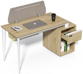 Kancelársky stôl so skrinkou Houseland Profit Max 03 1607 dub/biela