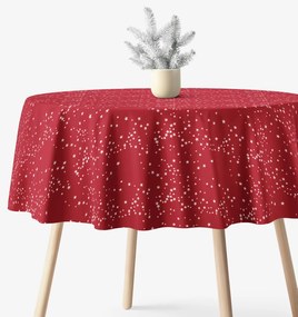Goldea vianočný okrúhly obrus valencia - hviezdičky na červenej Ø 240 cm