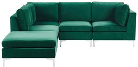 Rohová sedačka EVENA (zelená) (pre 4 osoby) (s taburetkou) (L). Vlastná spoľahlivá doprava až k Vám domov. 1026848