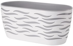 Kvetináč Sahara Duo 35 cm biela + platina