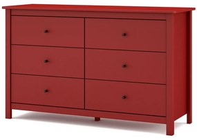 Červená nízka komoda z borovicového dreva 130x80 cm Misti – Marckeric