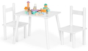 Sada detského stolíka so stoličkami | biela