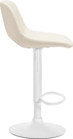 Barová stolička Camden - koženka, biely rám - Krémová