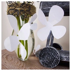 Sada 12 bielych adhezívnych 3D samolepiek Ambiance Flowers