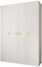 Šatníková skriňa 170 cm Carmela 40-1 (biela + zlatá). Akcia -20%. Vlastná spoľahlivá doprava až k Vám domov. 1126530
