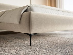 Manželská posteľ 140 cm Rirri 140B (s roštom) (svetlobéžová + čierna). Akcia -19%. Vlastná spoľahlivá doprava až k Vám domov. 1099918