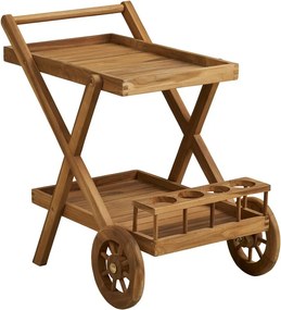 Servírovací stolík na kolieskach z masívneho dreva 50x86 cm Pasaku – House Nordic
