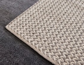 Diamond Carpets India, Ručne viazaný kusový koberec Fusilli DE 9415 White Mix, 200x290, biela, obývacia izba