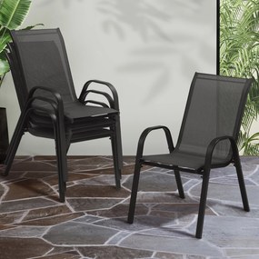 TRENDIE Záhradné stoličky sada 4ks čierne