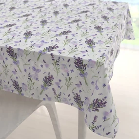 Biante Dekoračný štvorcový obrus PML-085 Vetvičky levandúľ na bielom 60x60 cm