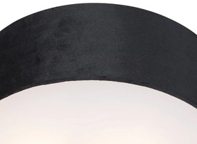 Moderné stropné svietidlo čierne 30 cm so zlatým vnútrom - Drum